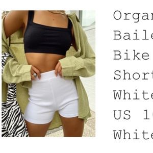 White cotton organic shorts